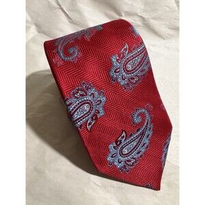 IKE BEHAR New York Mens Silk Necktie Designer Geometric Blue/Red 60"x3.25"